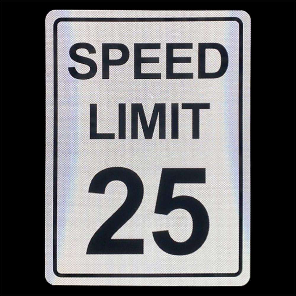 Diamond Grade Reflective Aluminum Speed Limit 25 Sign - 